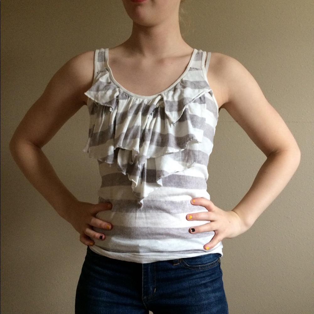 Gray and white striped tank top!
